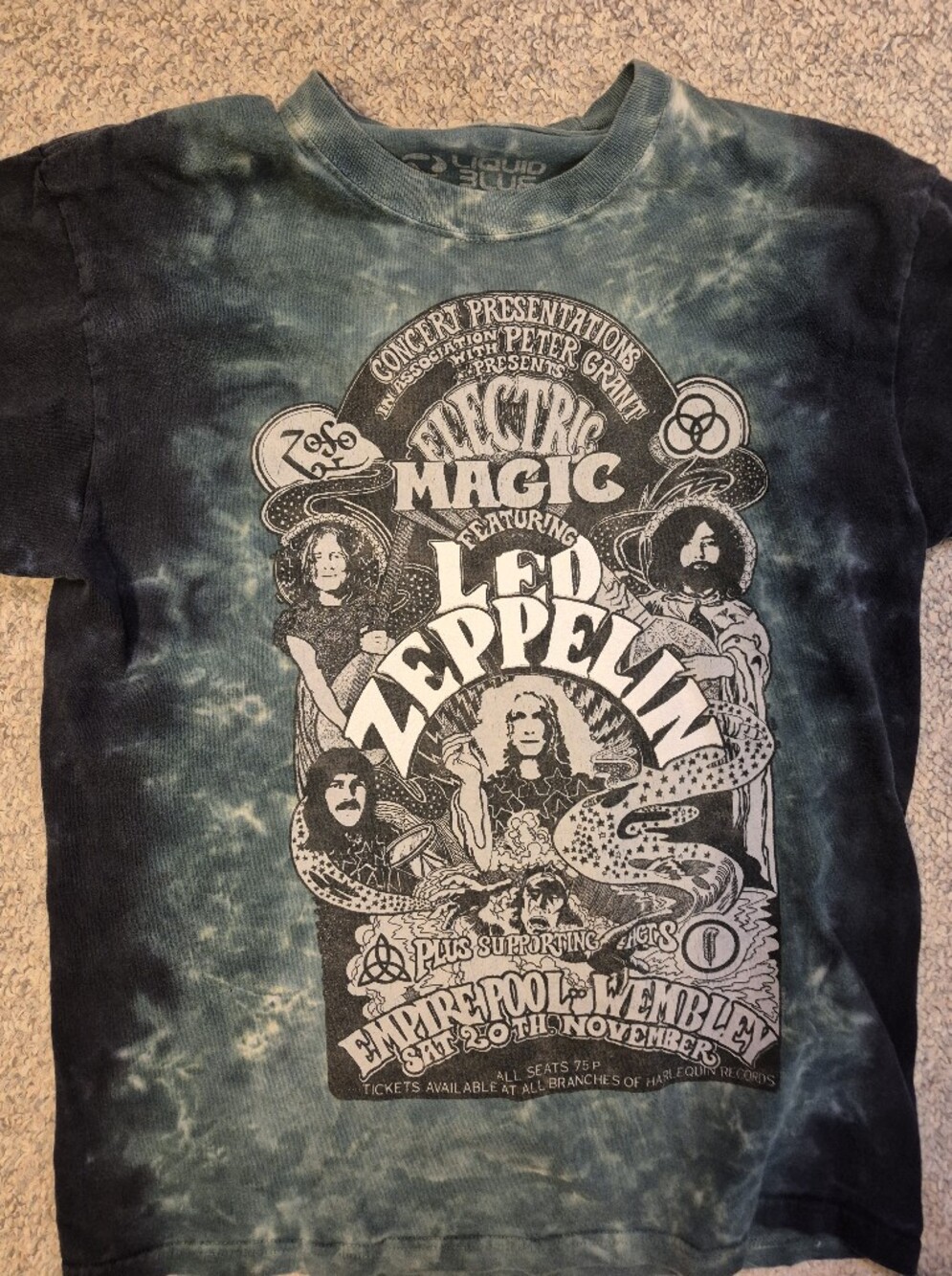 Led Zeppelin Tie-Dye Graphic Tee - Green Black